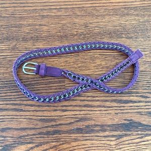 PURPLE SUEDE AND CHAIN BELT